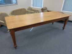 An Edwardian oak refectory dining table