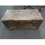 Early 20th century carved camphor wood blanket chest