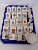 A tray of crested china