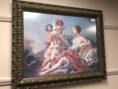 An Italian Classical Study with Maiden and Two Cherubs, contemporary reproduction in colours,