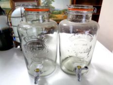 A pair of Kilner jars with taps (8 litres)