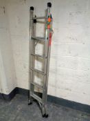 A set of aluminium combination ladders