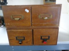 A pair of 20th century two-drawer index chests