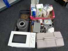 A quantity of miscellaneous to include cased projector with slide carousel, sewing machine case,
