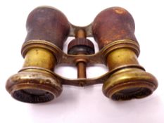 A pair of antique sporting club field glasses.