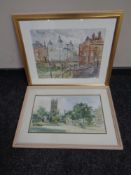 A Tom Lawson watercolour : Barras bridge Newcastle, in gilt frame and mount,