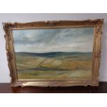 A continental oil on board rural landscape,