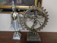 Two contemporary figures of Buddha and Shiva