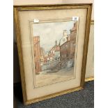 Stanley Brinton : Foot of Tate Hill, Whitby, watercolour, signed, dated 1934, 36 cm x 25 cm,