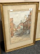 Stanley Brinton : Foot of Tate Hill, Whitby, watercolour, signed, dated 1934, 36 cm x 25 cm,