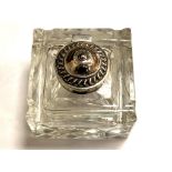 A glass silver mounted inkwell,