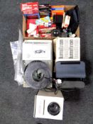 A quantity of photographic equipment to include Rollei auto focus projector with reels,