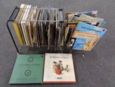 Two 20th century record stands together with a large quantity of vinyl LPs to include easy