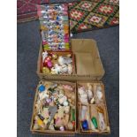 A box containing vintage Christmas decorations together with a Caley box of 12 vintage Christmas