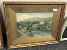 Stanley Brinton : Linbriggs, on The Coquet, watercolour, signed, dated 1921, 25 cm x 34 cm,