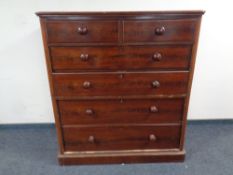 A Victorian mahogany chest of six drawers