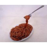 Geoffrey Rose for Frozen Moments : Spaghetti with fork, circa 1980, height 21cm.