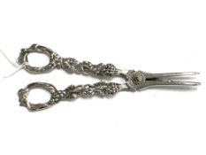 A pair of silver grape scissors, William Summers,