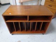 A mid 20th century rosewood veneered audio stand.