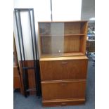 A mid 20th century Avalon furniture twin bay section modular wall unit.