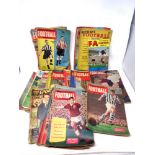 A basket containing mid 20th century football magazines to include Charles Buchan's football