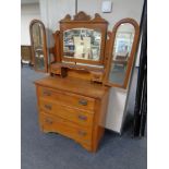 An Edwardian satin wood mirror back dressing table
