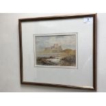 John Wilson Hepple (1886 - 1939) : Bamburgh Castle, watercolour,