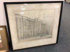 Stanley Brinton : The Co-Operative Warehouse, Newgate Street, Newcastle-upon-Tyne, pencil study,