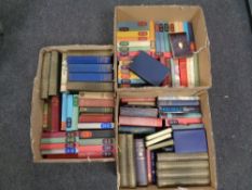 Three boxes containing 20th century volumes to include Harmsworth self educator novels,