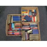 Three boxes containing 20th century volumes to include Harmsworth self educator novels,