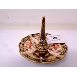 A Royal Crown Derby Imari pattern ring stand, height 7 cm.