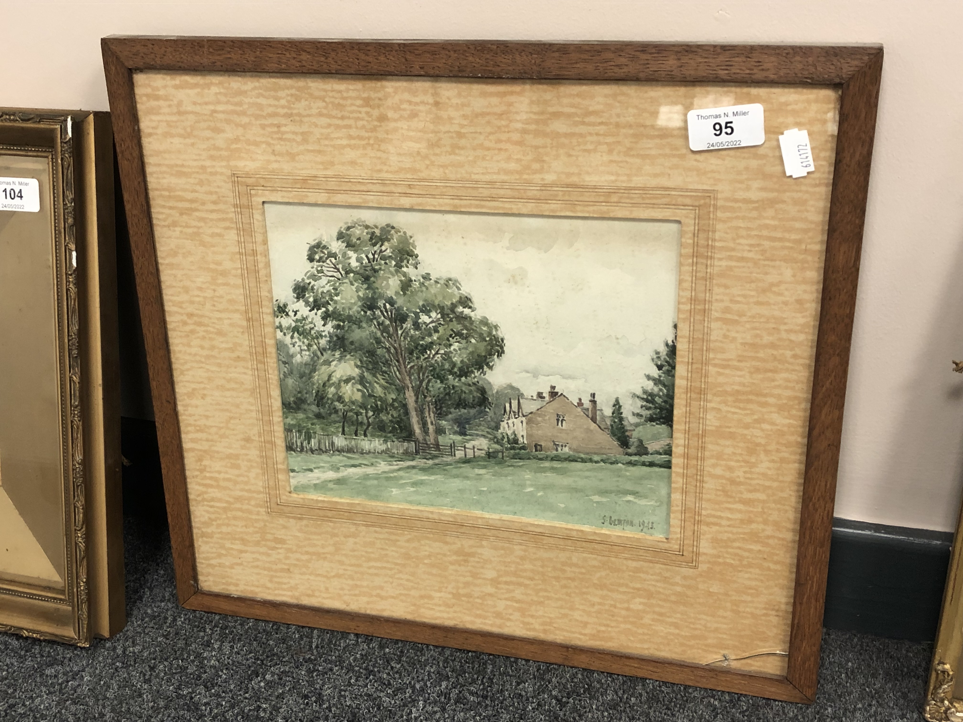 Stanley Brinton : Stocksfield, watercolour, signed, dated 1943, 20 cm x 25 cm,