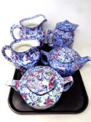 Five pieces of antique Ringtons Maling chintz china