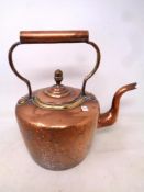 A Victorian copper kettle