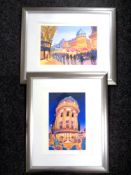 Two John Coatsworth signed prints : Christmas Market, Grey Street, number 2/500, and Cafe Culture,