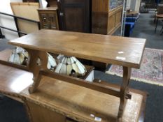 An oak refectory coffee table