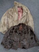 A Coney fur coat together with a further mink fur coat.