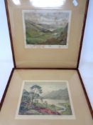 A pair of Claude Rowbotham aquatints, signed in pencil,