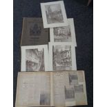A folio of fifteen R J S Bertram reproduction prints of old Newcastle together with an early 20th