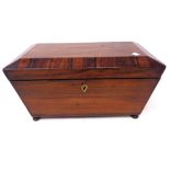 A 19th century rosewood sarcophagus tea caddy