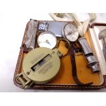 A small collection of miscellaneous items to include compass watch, two further compasses,