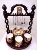 A Royal Crown Derby Imari pattern coffee service comprising the six coffee cups and six saucers,