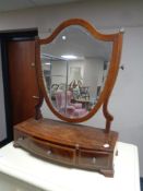 A Victorian inlaid mahogany toilet mirror