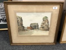 Stanley Brinton : Coastal Scene with Sand and Rocks, watercolour, signed, dated 1933, 25 cm x 31 cm,