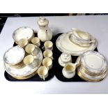 Two trays containing fifty three pieces of Royal Doulton The Romance Collection Juliet china tea