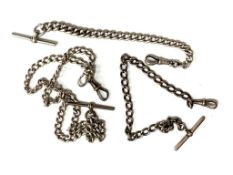 Three antique silver Albert chains CONDITION REPORT: 83g