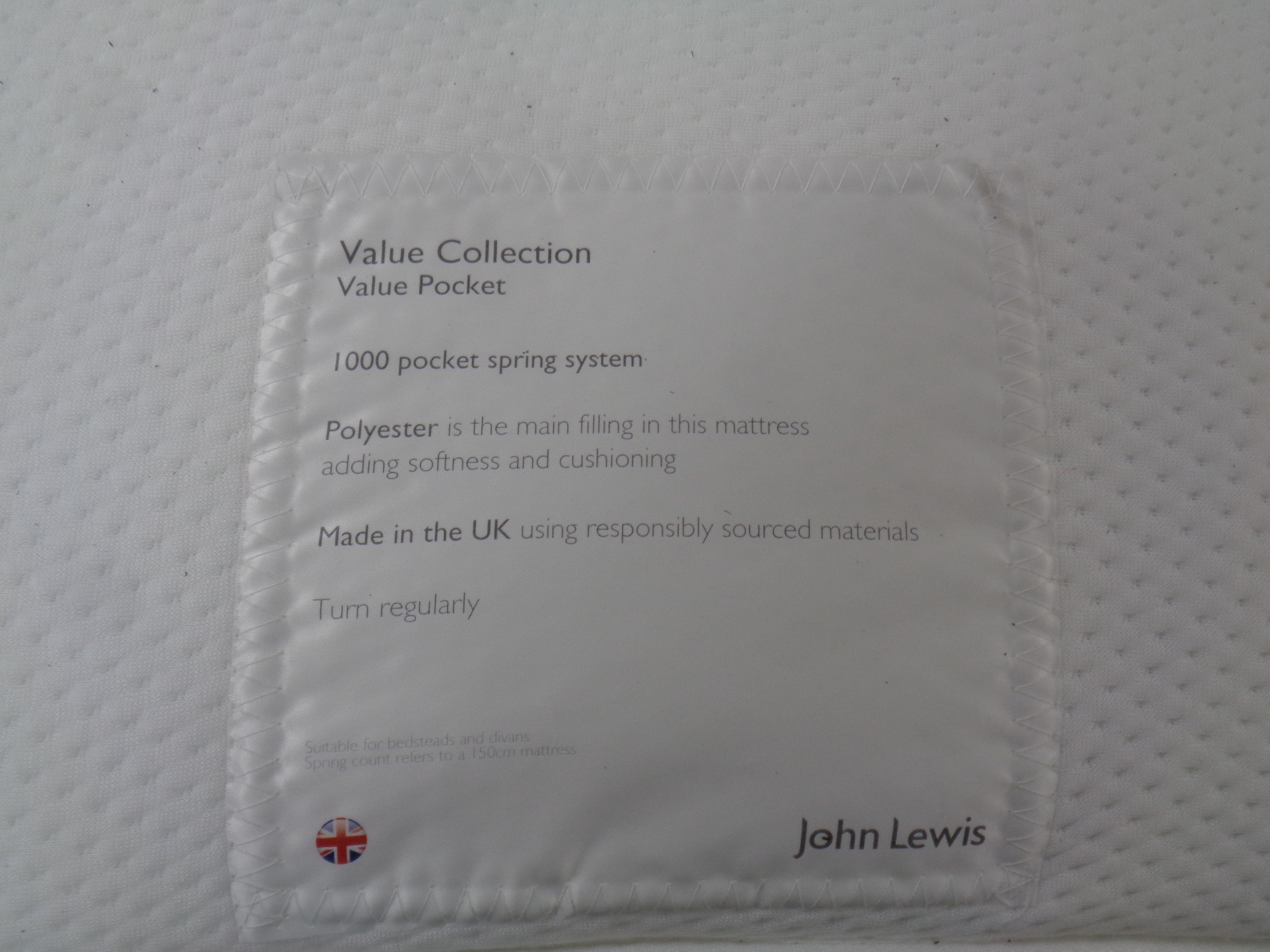 A John Lewis value collection 1000 pocket sprung mattress with storage divan base, - Image 2 of 2