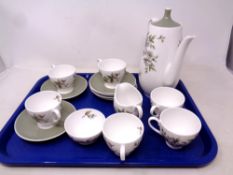 A tray containing a fifteen piece Royal Adderley Arcadia china tea service