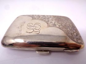 A silver cigarette case CONDITION REPORT: 115g