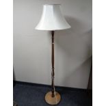 A beechwood standard lamp with shade and two contemporary framed mirrors